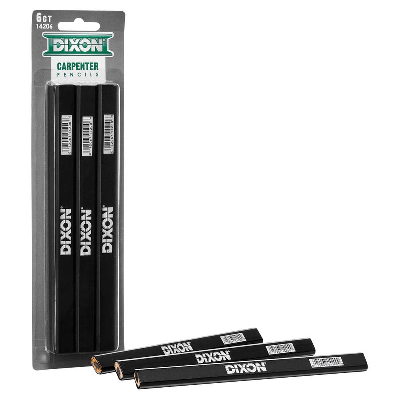 DIXON Industrial Carpenter Pencils, Medium, Black and Silver, 6-Pack, (14206) - Image 3